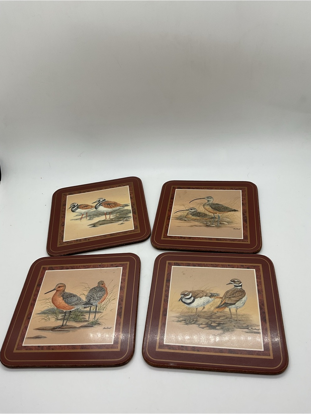 Pimpernel Brown and Tan Bird Coasters Set of 4